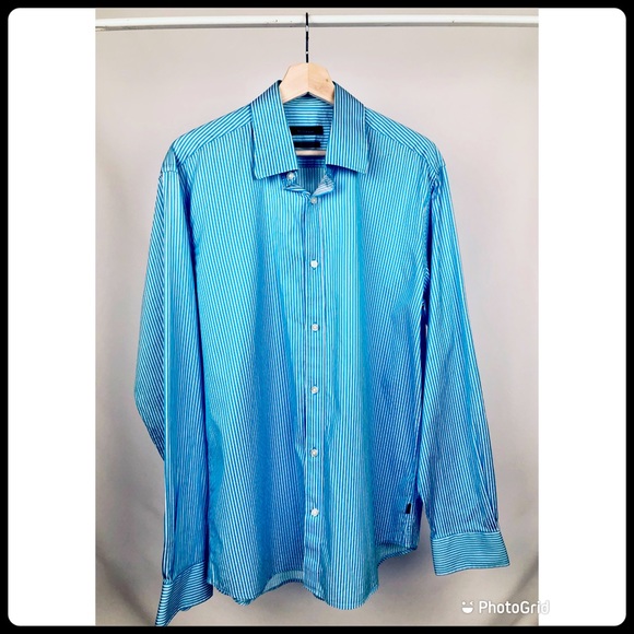 Men’s shirt from Matíníque. Excellent condition. Size XL. Blue & white stripes. - Picture 1 of 5